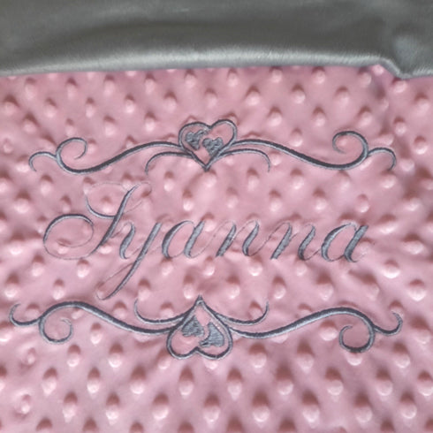 EDITION LIMITÉ: Couverture interrieur gris, doublé en minky doux personnalisé, brodée prénom et/ou ornement